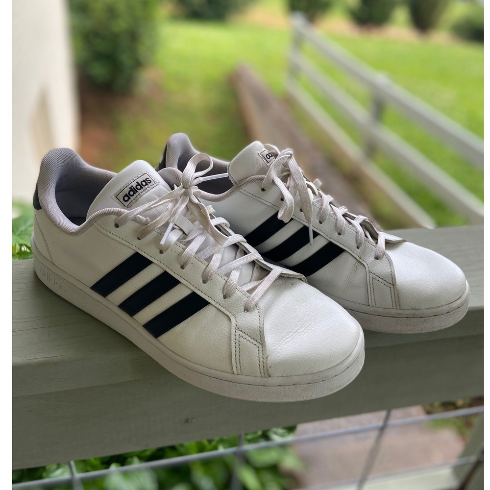 Adidas Grand Court Base Mens Sneakers White Black F36392 Size 13